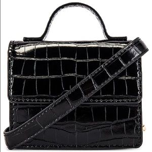Mini croc embossed cross body bag